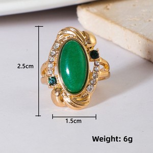 <span class=keywords><strong>Bague</strong></span> géométrique en alliage incrustée de pierres précieuses multicolores, design original, pour femmes, style européen et américain, bijoux à la mode - Product Image 4