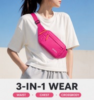 Sac banane de sport résistant à l'eau, réglable, unisexe, sacoche de ceinture, sac de poitrine bandoulière pour la course et les activités de plein air