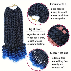 Extensions de <span class=keywords><strong>cheveux</strong></span> en crochet Passion Short Spring Twist, tresses en crochet, extensions de <span class=keywords><strong>cheveux</strong></span> professionnelles, boucles jumbo 3X <span class=keywords><strong>pour</strong></span> femmes - Product Image 3