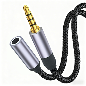 <span class=keywords><strong>Cable</strong></span> de Audio Auxiliar de Extensión para Auriculares <span class=keywords><strong>con</strong></span> Conector <span class=keywords><strong>Jack</strong></span> de 3.5mm Chapado en Oro, <span class=keywords><strong>Macho</strong></span> a Hembra, <span class=keywords><strong>con</strong></span> <span class=keywords><strong>Micrófono</strong></span>, Sonido de Alta Fidelidad para Auriculares - Product Image 1