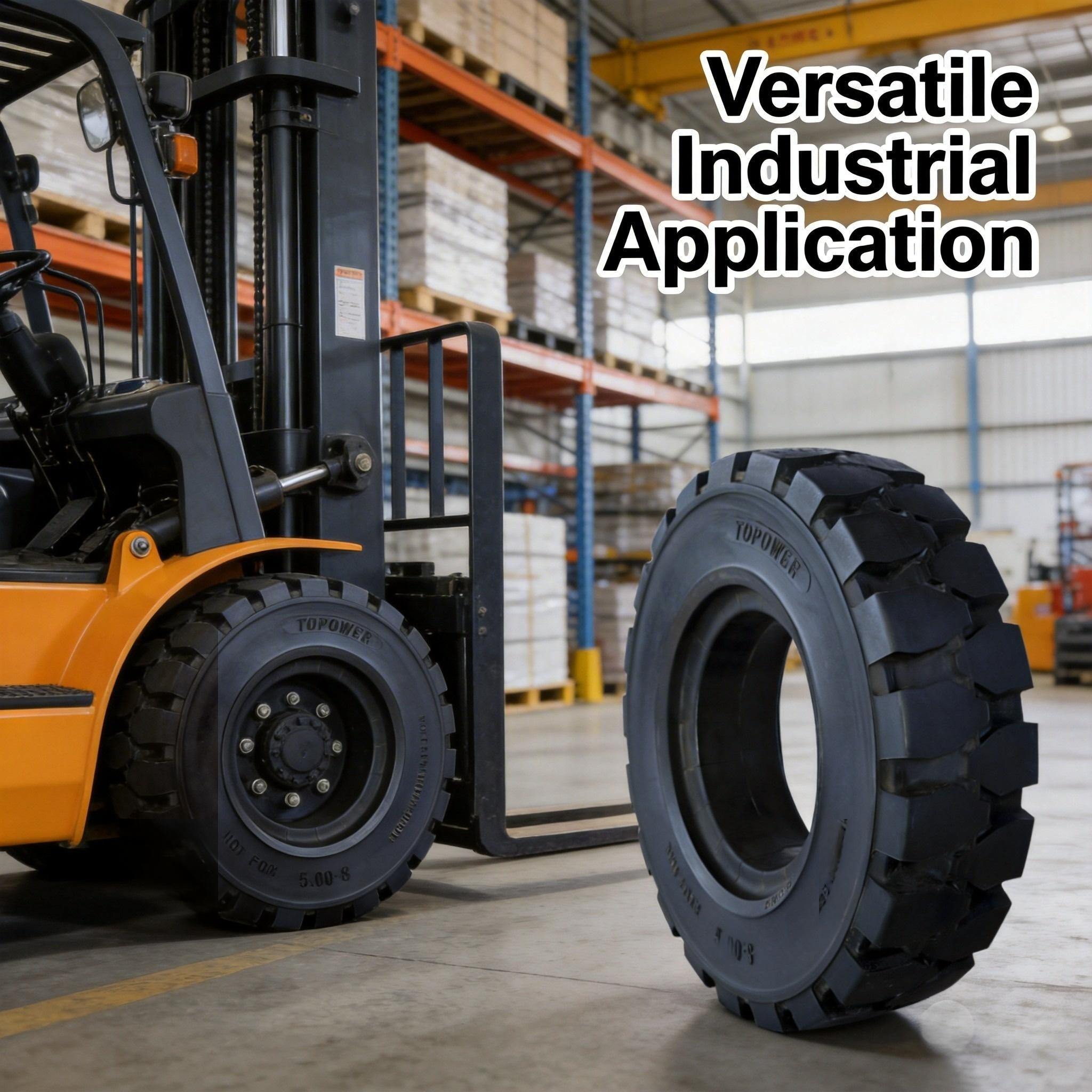 5.00-8  Industrial Solid Forklift Tire Black Wear Resistant Eco Friendly Non Marking Available