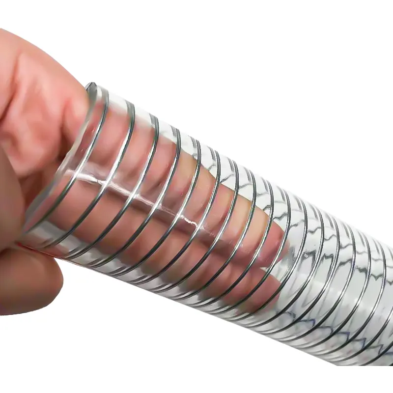 Tuyau en spirale de fil d'acier de PVC d'approvisionnement, tuyau de ressort de fil d'acier de grand diamètre, tuyau d'eau en plastique renforcé par spirale