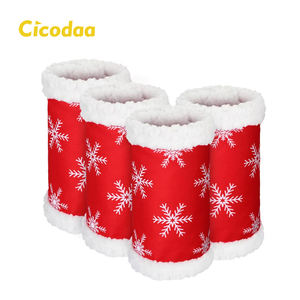 Bottes de protection confortables et écologiques pour chevaux, motif flocon de neige de Noël, style ample, en velours bouclé, pour défilés - Product Image 6