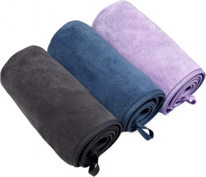 Multi purpose Quick-Dry Microfiber Hair <b>Towel</b> Solid Color Rectangular Travel <b>Towel</b> Machine Washable Adult Size Plain Style - Product Image 1