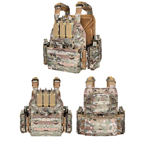 Chaleco Táctico DFV15 para Deportes al Aire Libre, Camping, Caza, Cosplay, Verde 1000D, Portaplacas, Camuflaje Negro Verde CP, Liberación Rápida - Product Image 4