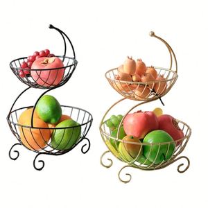 Fruit Plate Living Room Home Snack Display Plate Double-Layer Fruit <b>Basket</b> Office Desktop Fruit <b>Basket</b> Vegetable Snack <b>Storage</b> - Product Image 1