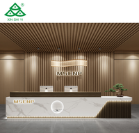 Mobilier personnalisé pour hôtel 5 étoiles commercial de luxe Salon Motel Bureau Spa Comptoir de réception Comptoirs de caisse avant en forme de L
