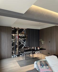 Sistema de Pared <span class=keywords><strong>para</strong></span> Oficina en Casa Equipado con Estantes Abiertos, Iluminación LED y Almacenamiento Oculto, Puede Combinarse con un Escritorio - Product Image 1