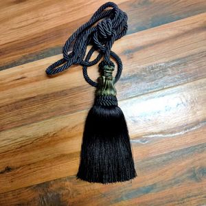 Traditional Black Tassel <b>Curtain</b> Tie Back with Rope Cord Decorative Accessory - Product Image 1