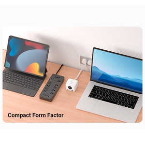67W Cubo Compacto Carga Rápida Ac <span class=keywords><strong>Usb</strong></span> <span class=keywords><strong>C</strong></span> Gan Cargador Adaptador de Corriente Tira de Alimentación Protección Contra Sobretensiones Con Cable de Extensión para <span class=keywords><strong>Macbook</strong></span> - Product Image 4