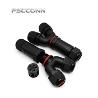 Connecteur circulaire étanche IP68 PSCCONN GW25 à 3 broches 24A 450V en Y, boîtier en nylon ignifuge haute résistance M25