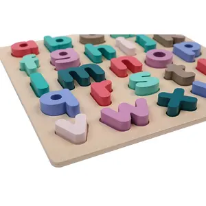 Игра-головоломка из деревянных панелей с ранними образовательными игрушками, Лидер продаж, 2024, строчные буквы серии, 3d развивающая игрушка из дерева 30*30 см, CN;HUN
