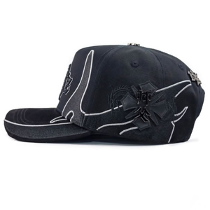 Gorras de Béisbol Personalizadas al por Mayor con Bordado 3D, 5 Paneles, Pedrería, Gorras de Gamuza Negras Originales - Product Image 5