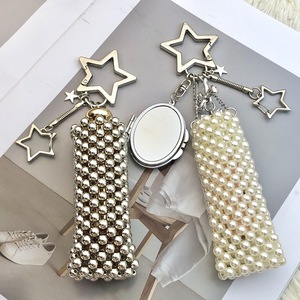 Nouveau sac à bandoulière tendance et exquis en maille tressée avec perles, porte-clés élégant et polyvalent - Product Image 2