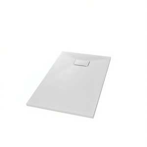 Piatto Doccia SMC 35.4 X 35.4 Quadrato Bianco con Scarico Centrale Design Minimalista - Product Image 1