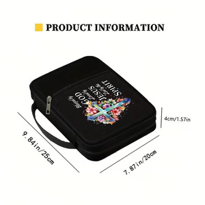 Funda Protectora para <span class=keywords><strong>Biblia</strong></span> con Cierre y Diseño Floral Personalizado de Fábrica, Regalo Religioso Cristiano al por Mayor - Product Image 4