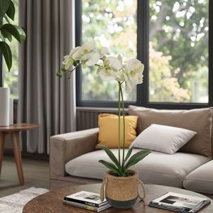 Orquídea de Estilo Moderno, Tacto Real, Impresión 3D, Maceta de Tela, Flores Artificiales Decorativas para Decoración Interior y Exterior - Product Image 6