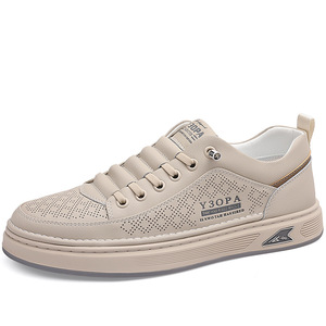 รองเท้าหนัง PU สีขาวสำหรับผู้ชาย ระบายอากาศได้ดี สวมใส่สบาย น้ำหนักเบา กันลื่น เหมาะสำหรับฤดูใบไม้ผลิ ฤดูหนาว ใส่ทำงานหรือใส่ทุกวัน - Product Image 5