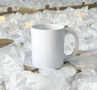 Tazas de Café de Porcelana de 11 oz para Sublimación, Recubrimiento Ecológico, Apto para Alimentos, Apto para Microondas, Personalizables, Blancas, Precio de Fábrica Económico