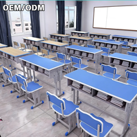 Meubles scolaires à succès en Chine, pupitre scolaire double, meubles scolaires, pupitre et chaise pour étudiants
