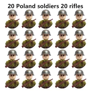 20 pièces/ensemble Soldats militaires de la Seconde Guerre mondiale, blocs de construction, figurines d'action, URSS, États-Unis, Royaume-Uni, France, Japon, Canada, Italie, Chine, unisexe - Product Image 3