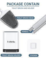 Brosse WC Compacte à Nettoyage en Profondeur et Support – Ensemble Nettoyant WC en Silicone Flexible