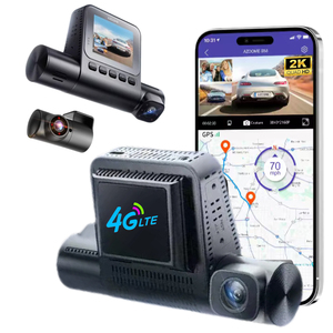 AZDOME S58 4G LTE 3ch Cámara de salpicadero Aplicación <span class=keywords><strong>Intercomunicador</strong></span> Remoto Transmisión en vivo en tiempo real 2K Cámara de coche Tarjeta SIM Cámara de salpicadero delantera y trasera - Product Image 1