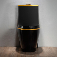 Sanitaires de luxe noir doré, WC en céramique noir mat, WC en céramique coloré, WC monobloc en céramique doré