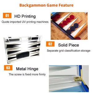 Set di giochi da tavolo di <span class=keywords><strong>scacchi</strong></span> 3D di lusso in acrilico Backgammon gioco di fabbrica personalizzato Backgammon Board Set - Product Image 5