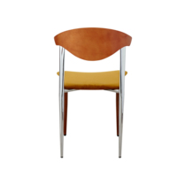 Chaise de salle à manger nordique rétro moderne, design standard, en bois et métal, avec dossier simple, pour la maison, le bureau et la salle de sport