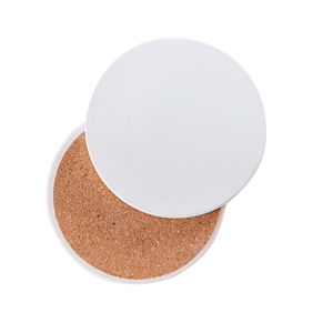 Posavasos redondo absorbente de piedra con parte trasera de corcho, elegantes posavasos de cerámica, 2022 - Product Image 5