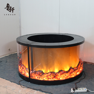 Haut de gamme grande cheminée électrique à flamme Led ronde intérieure sept couleurs en option cheminée à minuterie électronique décorative - Product Image 5