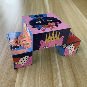 Cadeau publicitaire, conception OEM, jouet de décompression, puzzle à forme géométrique changeable, <span class=keywords><strong>cube</strong></span> magique magnétique pliable de 7 cm - Product Image 3