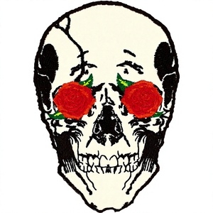 Skull Rose Embroidered Patch <b>Iron</b> <b>On</b> Applique Decorative Badge For Clothing Gifts - Product Image 1