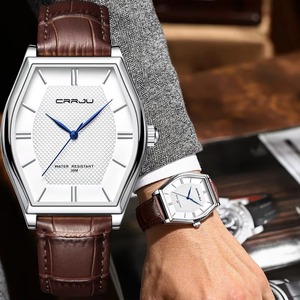 Montre de luxe Drioshipping à mouvement quartz japonais, bracelet en cuir véritable, pour homme, style business décontracté - Product Image 6