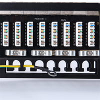 FTP berpelindung CAT6A 48 port Panel Patch jaringan terminasi vertikal untuk 22-26 kabel AWG