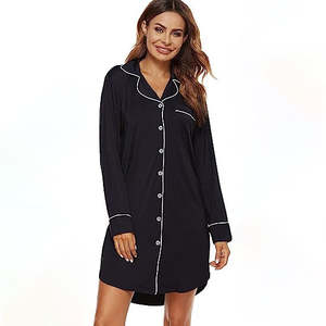 Conjunto <span class=keywords><strong>de</strong></span> pijama <span class=keywords><strong>de</strong></span> viscosa <span class=keywords><strong>de</strong></span> bambú <span class=keywords><strong>de</strong></span> 2 piezas <span class=keywords><strong>de</strong></span> lujo personalizado <span class=keywords><strong>para</strong></span> <span class=keywords><strong>mujer</strong></span> vestido bordado acogedor - Product Image 3