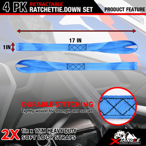 Listo para Enviar: Paquete de 2 Correas de Trinquete Autorretráctiles de 1"x10 pies y 1760 lbs, Amarres de Trinquete Autoenrollables para Motocicletas y ATV - Product Image 2