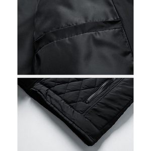 Blouson Bomber Homme Hiver Chaud Matelassé Diamant avec Poches Zippées Coupe-Vent Col Montant Vêtement d'extérieur Décontracté - Product Image 5