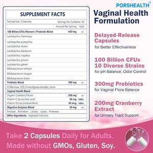 Complément <span class=keywords><strong>Probiotique</strong></span> pour la Santé Intestinale des Femmes 100 Milliards de UFC 18 Souches Extrait de Canneberge Vitamines C B E Comprimés/Capsules Marque Privée - Product Image 4