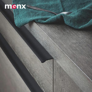 Modern Bedroom Kitchen Hidden Pull <strong>Black</strong> Hidden Handle <strong>Knobs</strong> Aluminum Alloy Furniture Cabinet Wardrobe Groove Invisible Handles - Product Image 6