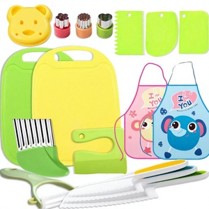 17-piece <strong>Childrens</strong> <strong>Cutlery</strong> Safety <strong>Set</strong> Non-slip Hand-safe Plastic Knife Cutting Board Playset Eight-Piece <strong>Set</strong>; Pretend SimulaSure - Product Image 1