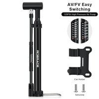 Pompe à vélo RIDERACE Mini 120 PSI, gonfleur d'air portable avec manomètre, valve AV FV Schrader Presta, accessoires de cyclisme