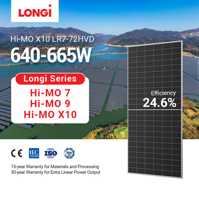 Longi Dual-glass Panel Solar 640 Watts 650watts 620watts n Type Bifacial Solar Panel
