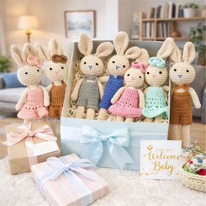 Delizioso Coniglio di Peluche, Morbido Giocattolo Amigurumi Lavorato a Maglia per Neonati, Bambola Coniglietto di Pasqua all'Uncinetto - Product Image 3