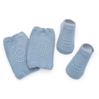 Ensemble de genouillères antidérapantes pour bébé et chaussettes pour bébé, protège-genoux unisexes pour tout-petits, chaussettes antidérapantes pour chevilles