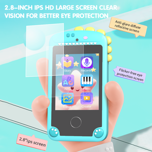 Étui de téléphone en Silicone vert rose 2.8 ''double caméra MP3 jeux histoire téléphone portable jouet d'apprentissage téléphone intelligent pour enfants - Product Image 4