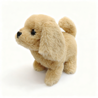 Grand chiot électrique en velours doré, réaliste, qui peut marcher et aboyer, jouet pour enfant
