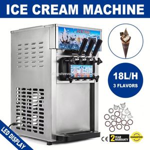 Entrepôt de l'UE 110V deux saveurs + une conception de mélange trois saveurs Commercia machine à crème glacée congelée - Product Image 6
