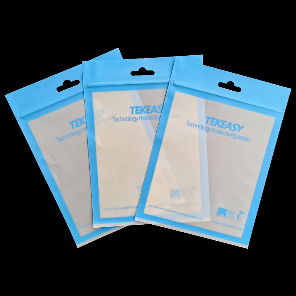 White Clear Self Seal Reiß verschluss Kunststoff Einzelhandel verpackung Poly Bag Unterhaltung elektronik Ziplock Zip Lock Bag Package mit Auf hänge loch